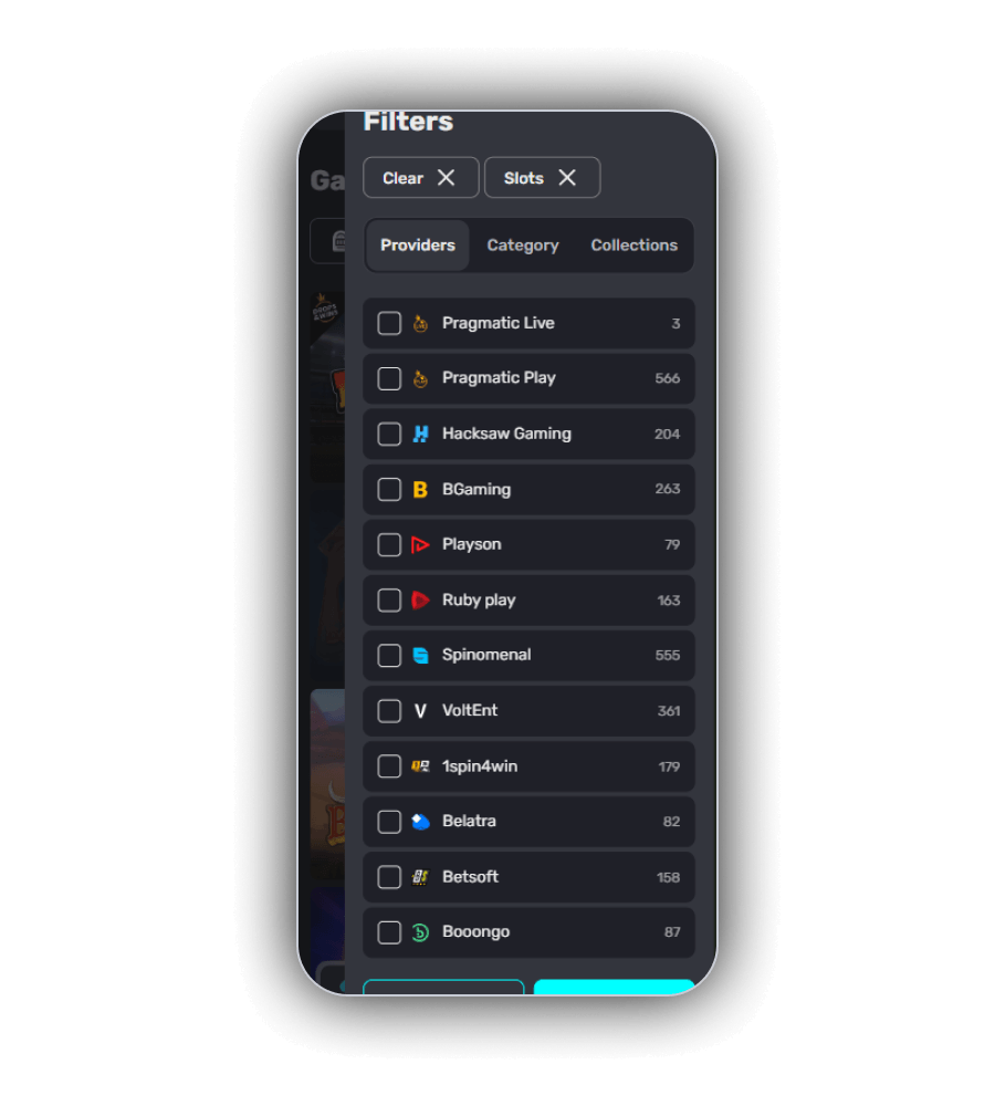 InkyBet game providers